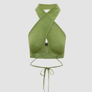 Cider Green Halter Top, Size: S, Excellent Pre-Owned Condition